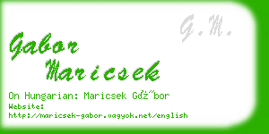 gabor maricsek business card